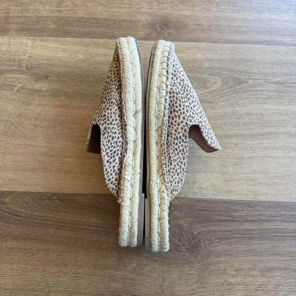 Universal Thread Clara Leopard Print Espadrille flat slip-on mules - Picture 3 of 7